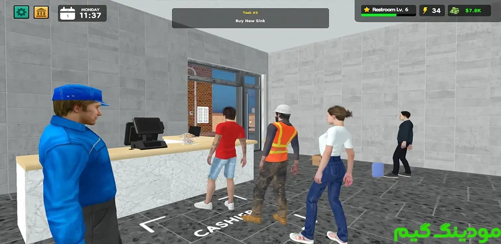 دانلود بازی Flush&Go Management Simulator + Mod شبیه ساز مدیریت تخلیه و برو هک شده برای اندروید