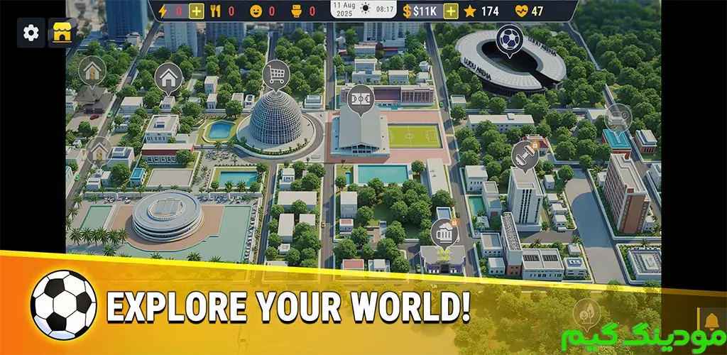 دانلود بازی Soccer Life Simulator + Mod شبیه ساز زندگی فوتبال هک شده برای اندروید