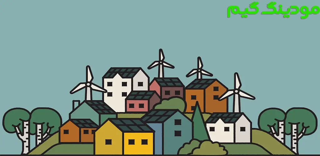 دانلود بازی Eco Power Towns + Mod شهرهای برق سازگار با محیط زیست هک شده برای اندروید
